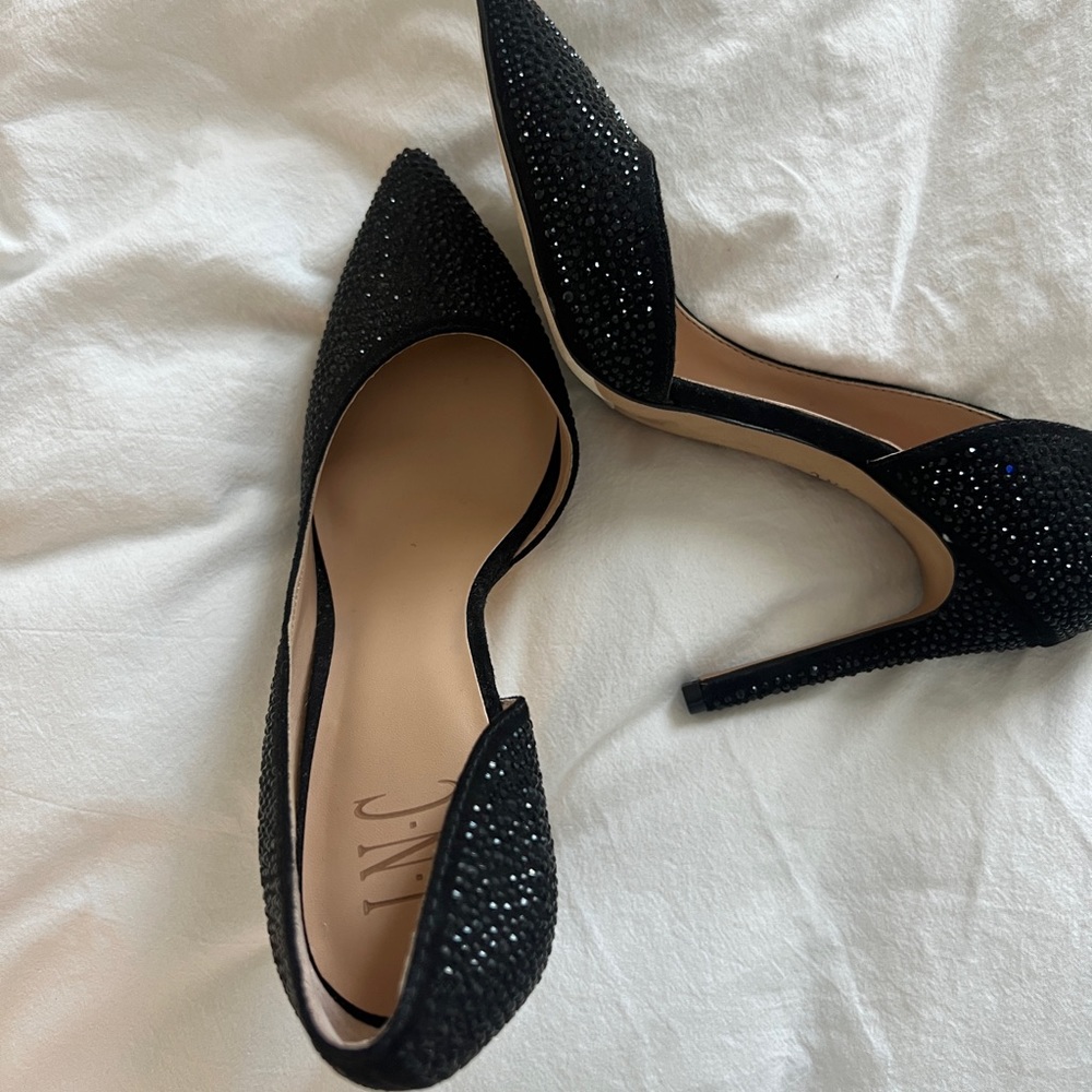 Black sparkly heels
